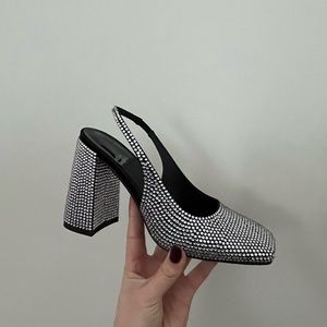 Jeffrey Campbell rhinestone sling back heels